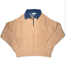 Load image into Gallery viewer, Denim Collared Sweater Top