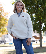 Load image into Gallery viewer, Women’s Cinch Cream Zip Pullover