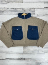 Load image into Gallery viewer, Women’s Denim And Knit Cropped Jacket