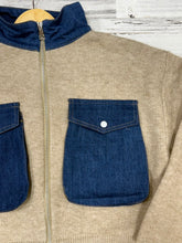 Load image into Gallery viewer, Women’s Denim And Knit Cropped Jacket