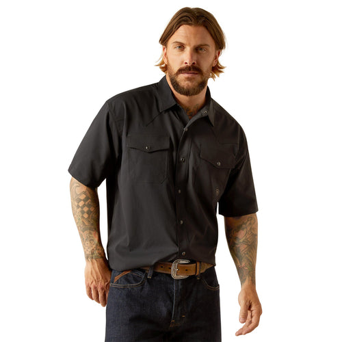Ariat Men's Black Western VentTEK Black Classic Fit Shirt.