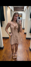 Load image into Gallery viewer, Gingham Sailor Collared Dress.