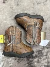 Load image into Gallery viewer, Boys Roper Brown Faux Ostrich Leather Vamp Boot