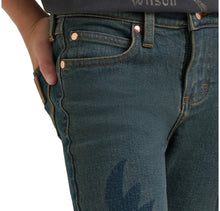 Load image into Gallery viewer, Girls Wrangler X Lainey Wilson Flame Hugger Bootcut Jean