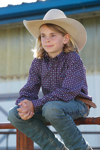 Cinch Boy’s Purple Print Shirt