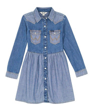 Load image into Gallery viewer, Wrangler Girl&#39;s Denim Snap Dress