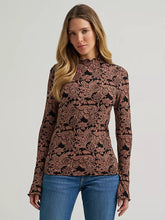 Load image into Gallery viewer, Women’s Wrangler Floral Mock Neck LS Top