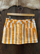Load image into Gallery viewer, Women’s Mittoshop White &amp; Orange Striped Skort