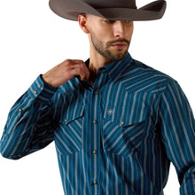 Load image into Gallery viewer, Men’s Ariat Pro Sailor Blue Striped PS Shirt