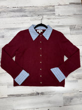 Load image into Gallery viewer, Women’s Wine Stripped Layered Cardigan