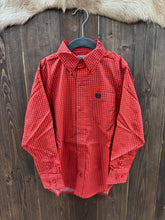 Load image into Gallery viewer, Boys Cinch Long Sleeve $$ Red Button Up