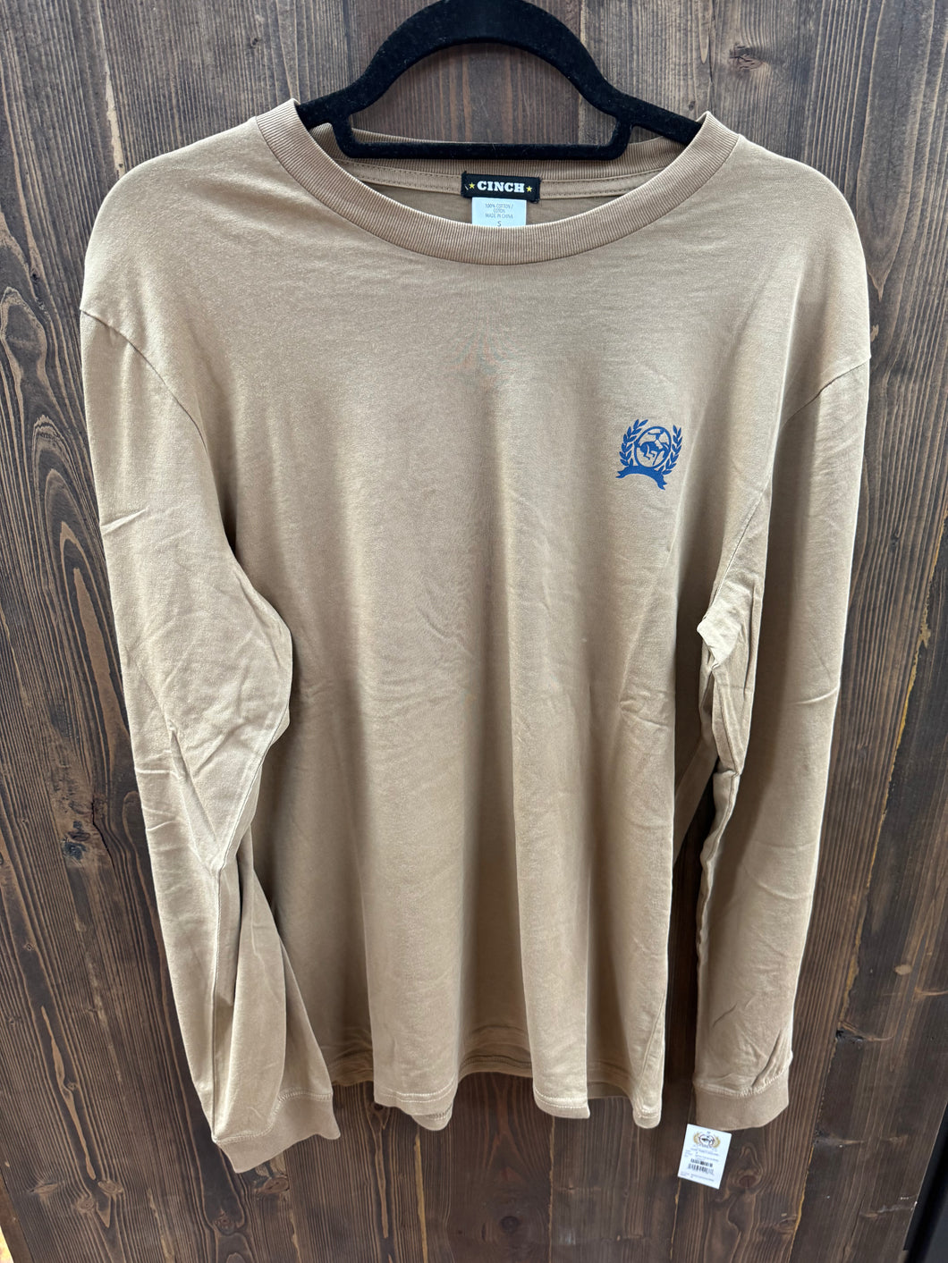 Men’s Cinch Long Sleeve Khaki T-Shirt