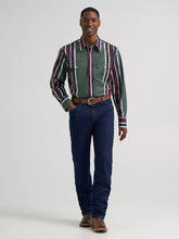 Load image into Gallery viewer, Men’s Wrangler Olive Brush Popper LS Snap