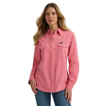 Load image into Gallery viewer, Woman’s Wrangler Retro Pink LS PearlSnap