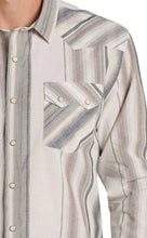 Load image into Gallery viewer, Men’s PanHandle Natural Vertical Stripe LS PearlSnap