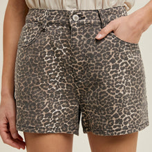 Load image into Gallery viewer, Wishlist Woman’s Leopard Print Denim Shorts