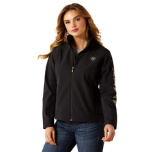 Load image into Gallery viewer, Woman’s Ariat Black/Southwest Minimal Print Softshell Jacket