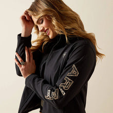 Load image into Gallery viewer, Woman’s Ariat Black/Southwest Minimal Print Softshell Jacket