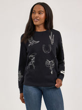 Load image into Gallery viewer, Woman’s Wrangler Retro Black Sweatshirt