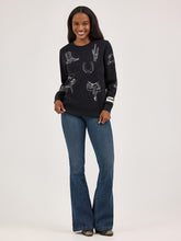 Load image into Gallery viewer, Woman’s Wrangler Retro Black Sweatshirt