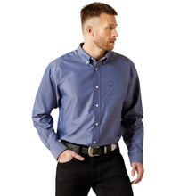 Load image into Gallery viewer, Men’s Ariat Blue Solid Pinpoint Oxford LS Button Up