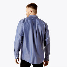 Load image into Gallery viewer, Men’s Ariat Blue Solid Pinpoint Oxford LS Button Up