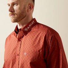 Load image into Gallery viewer, Men’s Ariat Brick Red/Beige Team Porter LS Button Up