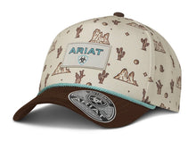 Load image into Gallery viewer, Ladies Ariat Tan Cactus Print Rope Snap Back Cap