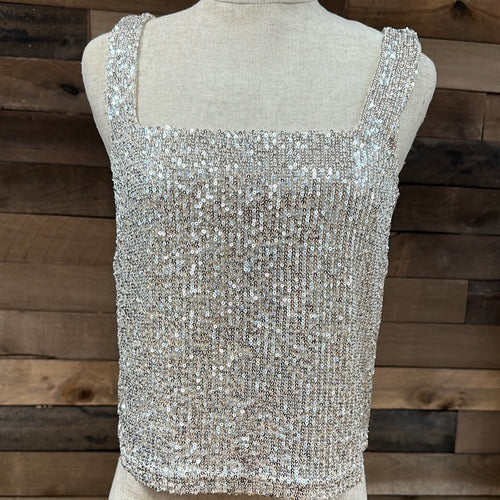 Sequin Relaxed Crop Top.