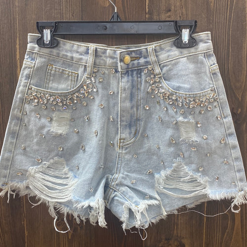 Women’s Studded Rhinestone Shorts