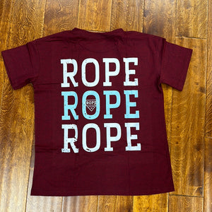 “Rope,Rope,Rope” Ladies Cranberry Crew Neck Short Sleeve T-Shirt.
