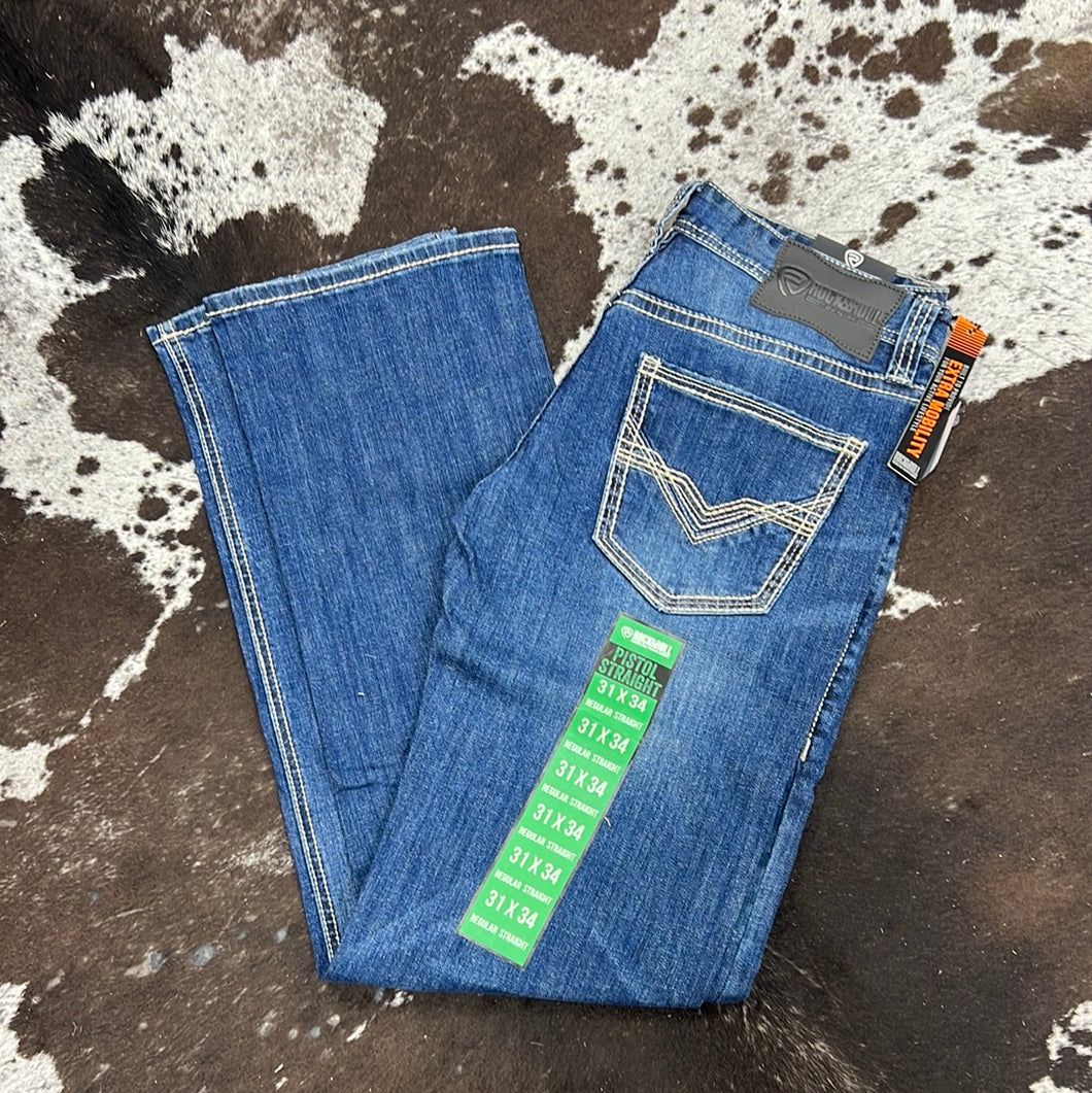 Men’s Medium Wash Pistol Straight Jean