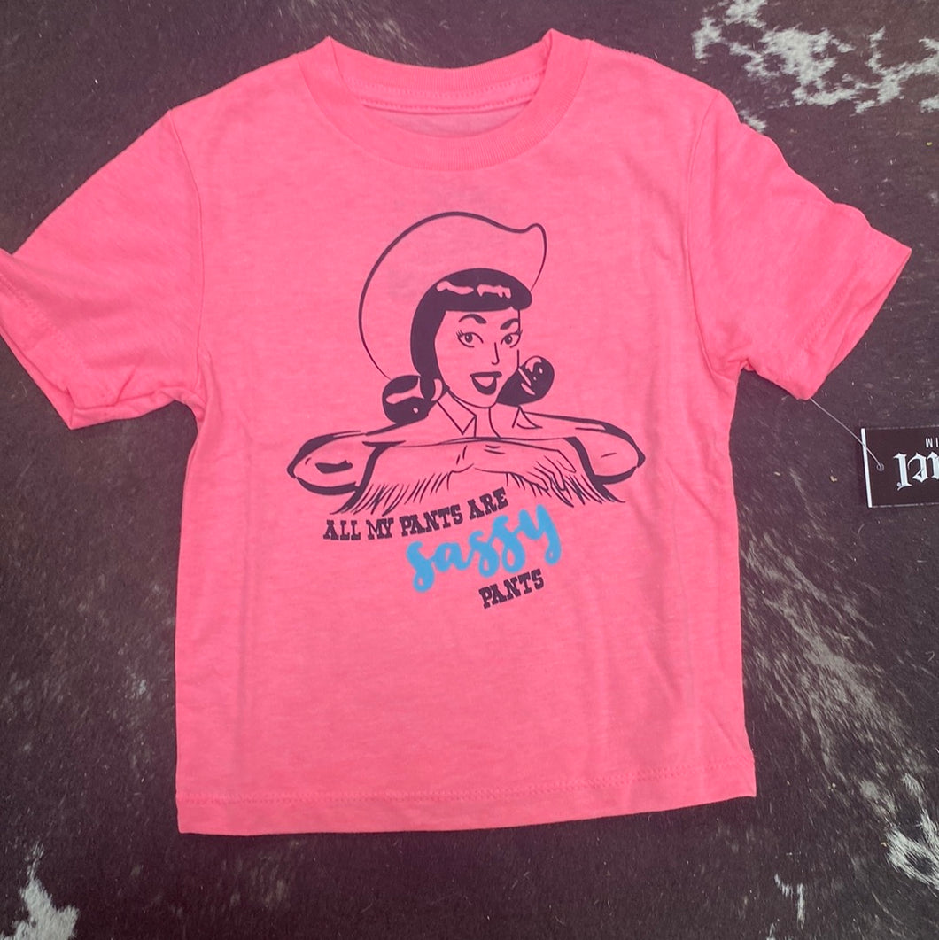 Girls Pink Cinch Tee