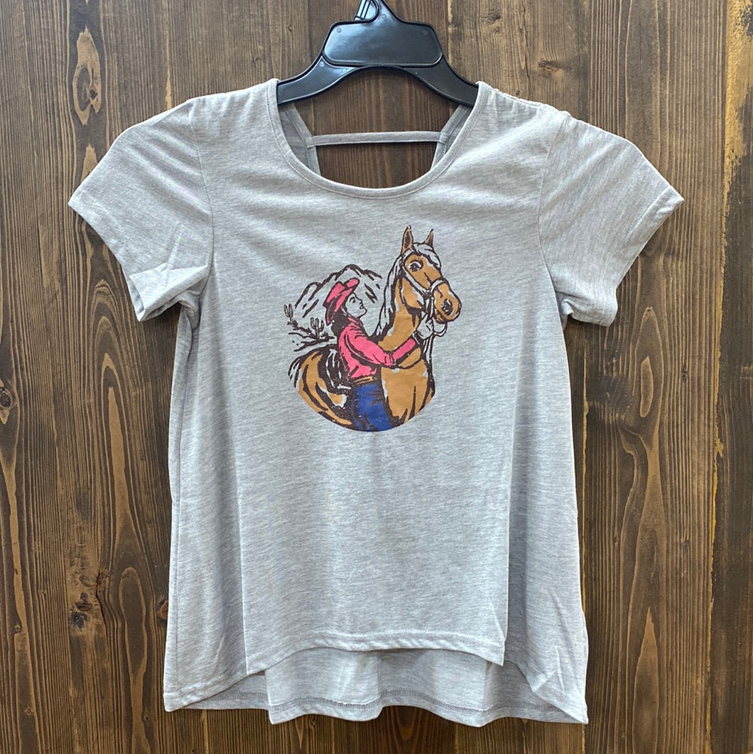 Roper Girls Heather Grey Shirt