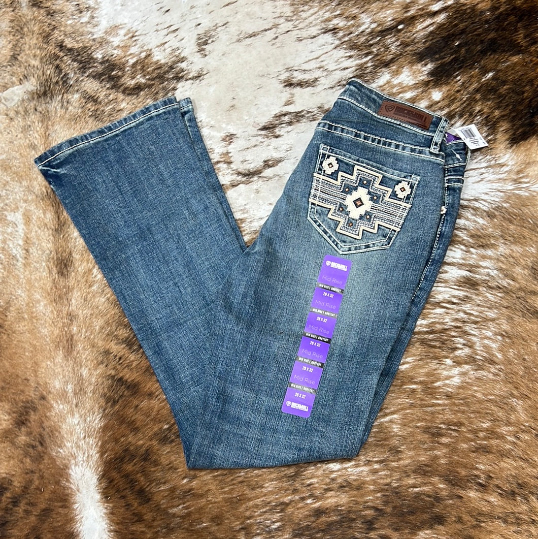 Women’s Aztec Embroidered Mid Rise Bootcut