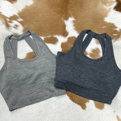 Athletic Bra with Back Cutout Detail.