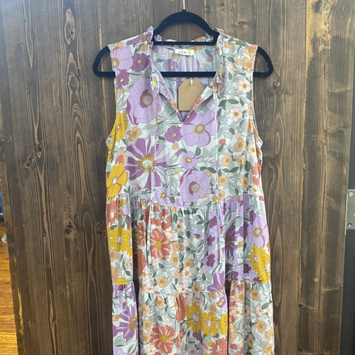 Purple Floral Summer Dress