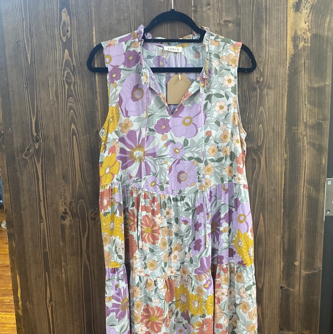 Purple Floral Summer Dress