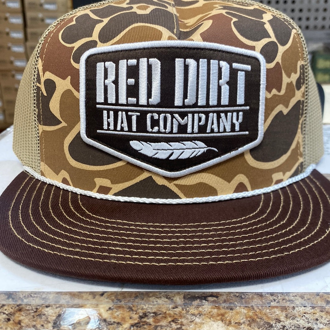 Old School Duck Camo/Tan 5 Panel Hat.