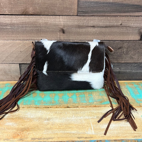 Cowhide Crossbody with Fringe