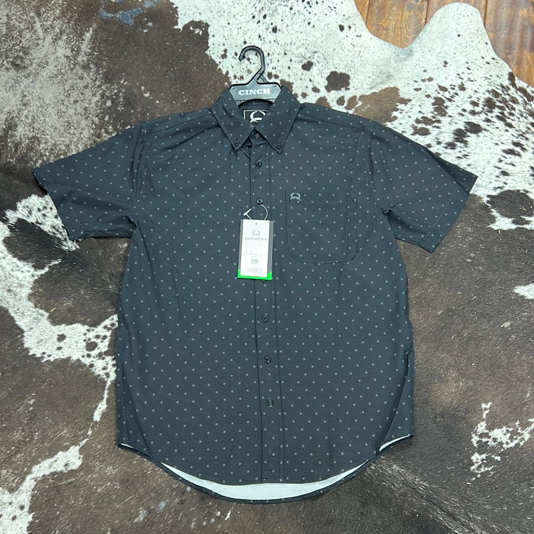 Men’s Black Short Sleeve Button Up