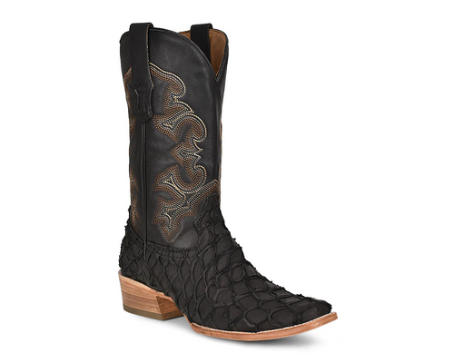 Men’s Corral Black Fish Embroidered Boots