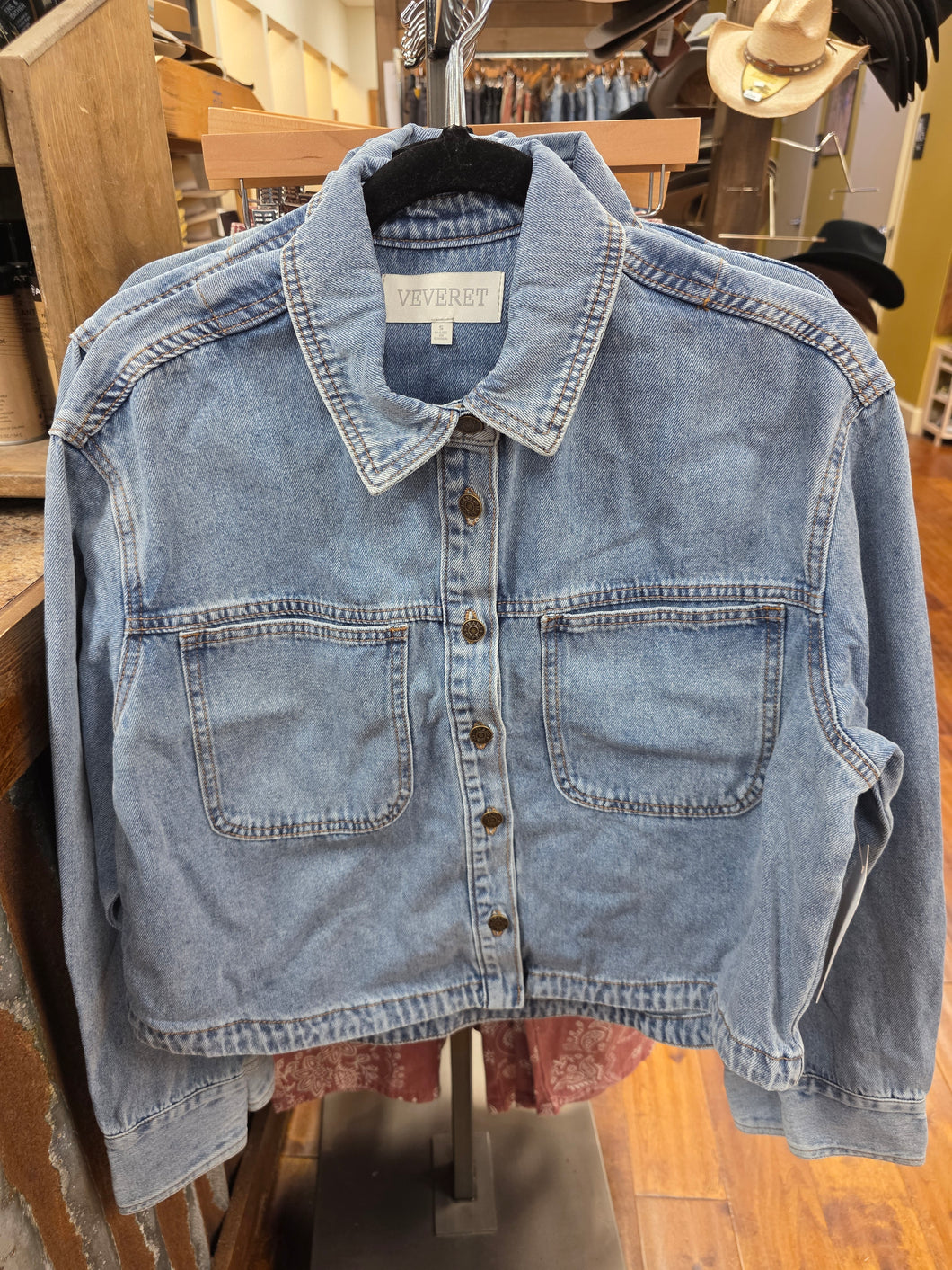 Ladies Crop Denim Jacket