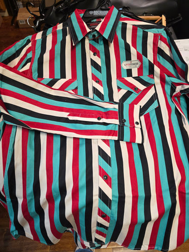 Rock & Roll Men's Long Sleeve Striped Button Up