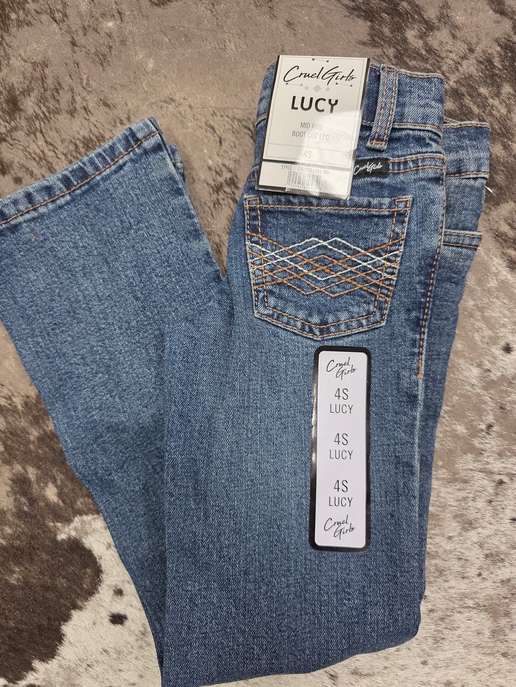 Girls Lucy Mid Rise Boot Cut Jeans.