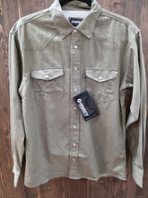 Load image into Gallery viewer, Hooey- Men's Dark Olive Pearl Snap Long Sleeve.