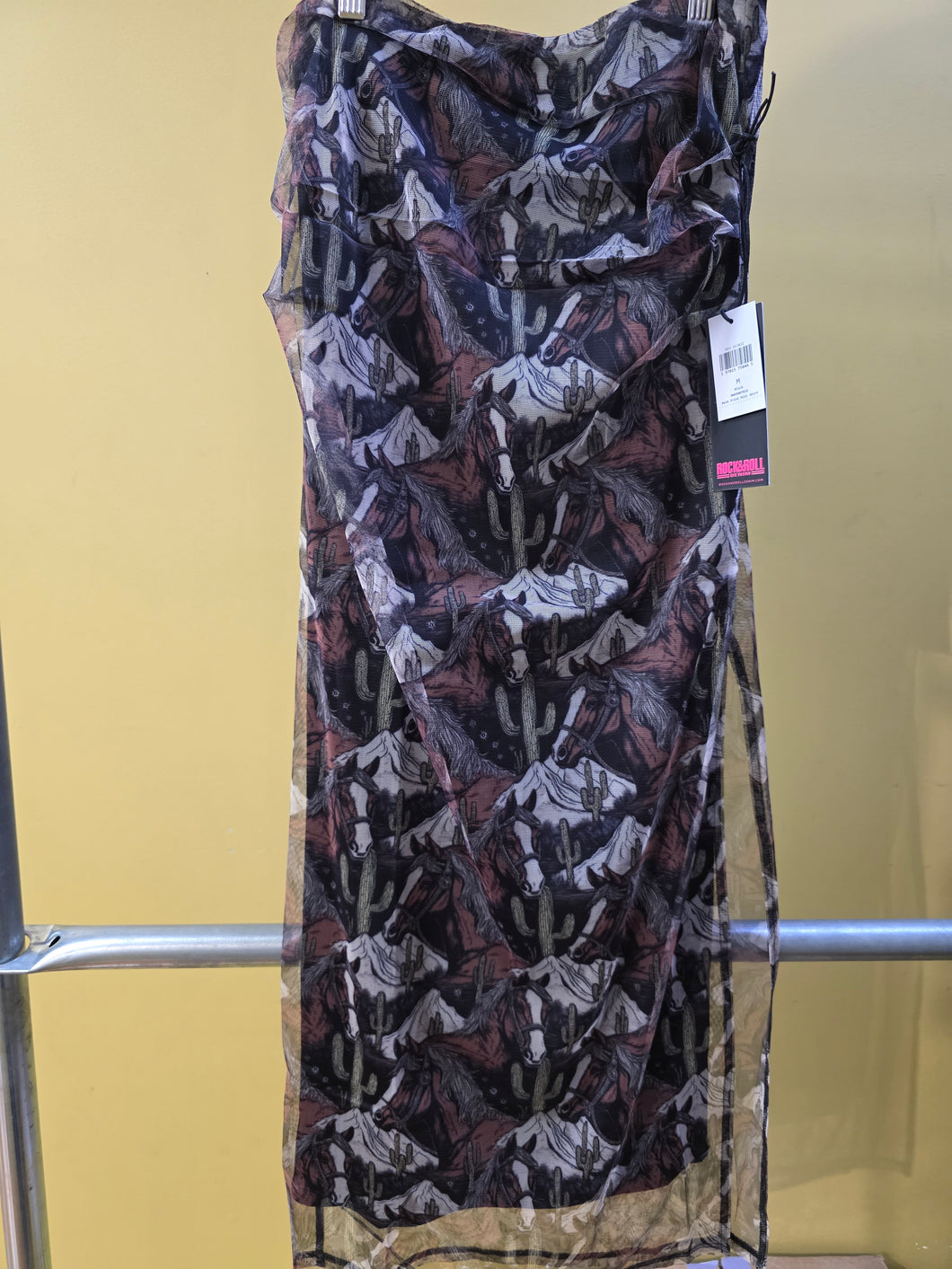 Rock And Roll- Mesh Print Skirt.