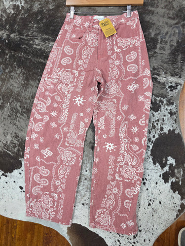 Veveret Bandana Barrel Jeans