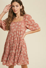 Load image into Gallery viewer, Puff Sleeve Floral Mini Dress