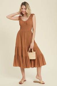 TEXTURED MIDI DRESS